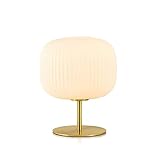 UANGLI Moderne Schreibtischlampe, kleine Nachttischlampe mit Metallsockel und Glasschirm for Schlafzimmer, Büro, Wohnzimmer, Studentenwohnheim