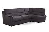 Cavadore Ecksofa Paris mit Federkern / Kleines L-Sofa mit Ottomane / 243 x 87 x 155 / Dunkelgrau