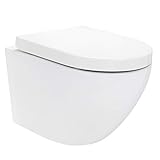 Redonde Design Hänge WC spülrandlos Toilette inkl. Duroplast WC Sitz mit Softclose Absenkautomatik + abnehmbar