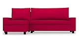 COMFORTLY Schonbezug für Schlafsofa mit Chaiselongue, handgefertigt, kompatibel mit Vilasund-Couch, nur Bezüge (Samtmischung, rot)