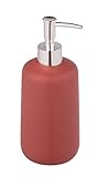 WENKO Seifenspender Olinda, Rot, Bad-Zubehör mit mattiertem Finish, 0.5 l