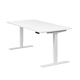boho office® Homedesk - 160 x 80 cm - elektrisch stufenlos höhenverstellbarer Schreibtisch in Weiß (RAL9016) mit Memoryfunktion, inkl. Tischplatte in Weiß