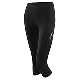 Löffler W 3/4 Bike Tights Tour Ii Schwarz - Atmungsaktive elastische Damen Rad Tights, Größe 50 - Farbe Black