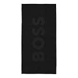 BOSS Hugo Badetuch 160cm x 80cm Handtuch Strandtuch Logo Beach Towel Solid, Farbe:Schwarz, Artikel:-001 Black