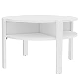 Newroom Couchtisch Weiß Weiß Wohnzimmertisch Modern - 74,4x45,5x74,4 cm (BxHxT) - Sofatisch Ablagetisch Tisch - [Adora.one] Wohnzimmer Wohnstube Büro