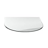 Funkenschutzplatte G23 Rundbogen ESG 6mm x 1300mm x 1200mm mit 18mm Facette Glasplatte Bodenplatte Kaminplatte Funkenschutz Ofenplatte Kaminglas
