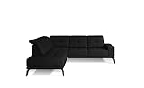 ALTDECOR Ecksofa Links, Polstercouch in L-Form Links angeordnet, rückenecht gepolstert, ideal als Gästebett, 275x200x98 cm Schwarz