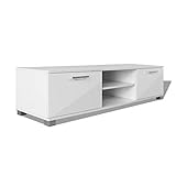 vidaXL TV Schrank Hochglanz-Weiß Fernsehtisch Lowboard Sideboard TV Möbel