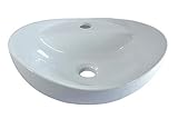 Aufsatzwaschbecken oval klein, Waschbecken Keramik klein, Aufsatz Waschbecken oval,Bad (Waschbecken 40,5x32,5x14cm)