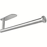 KURTIK Toilettenpapierhalter,Klopapierhalter 30cm große Selbstklebende Wand montiert Edelstahl Toilettenpapierrollenhalter Racks Halter Küchenrollen Tissue Organizer Ständer (Color : Silver)