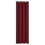 Deconovo Vorhang Blickdicht Ösen Gardinen Kinderzimmer Thermogardine Ösen Dicke Thermogardine Kälteschutz warm Hitzeschutz, 214x132 cm(HöhexBreite), Rot, 1 Stück