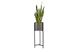 LIFA LIVING Schwarz-Grauer Pflanzenständer aus Metall, Moderner Blumenständer für innen, Schöner Blumenhocker im Industrie Design, 50 cm hoch, Ø 30 cm