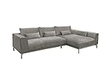 Venta-unica - Ecksofa (rechter Winkel) aus grauem ESOPE Stoff