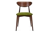 Konsimo Rabi Esszimmerstühle - Modern Holzstuhl 79x45x47cm - Küchenstühle - Stuhl Esszimmer, Küche, Wohnzimmer - Universal Esstisch Stühle mit Weicher Polsterung - Oliv/Mittlerer Nussbaum