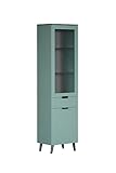 trendteam smart living Vitrine, Dusk Blue mit Anthrazit, 49 x 195 x 37 cm