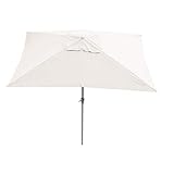 Mendler Sonnenschirm N23AM, Gartenschirm, 2x3m rechteckig neigbar, Polyester/Alu 4,5kg - creme