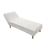 Liegesessel Schonbezug Elastische, Samt Chaiselongue Schonbezüge Weich Rutschfes Ohne Armlehne Liegesessel Stuhlbezug Waschmaschinenfest Chaiselongue Abdeckung Für Schlafzimmer-Zahn weiß-Large