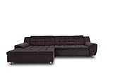 DOMO Collection Merida Ecksofa, Sofa mit Schlaffunktion in L-Form, Eckcouch, Polstergarnitur in espresso