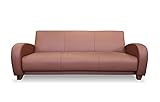 Quattro Meble Braunes Echtleder aufklappbar 3 er Couch Mediolan Breite 222cm mit Schlaffunktion und Bettkasten Ledersofa Sofa Echt Leder Farbauswahl !!!