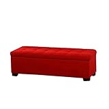 KAyziu Klappbare, getuftete Aufbewahrungshocker-Sitzbank aus Leinenstoff, Schlafzimmer-Sofa-Hocker, Fußhocker, haltbarer Holzrahmen (Farbe: 05, Größe: 60 cm)