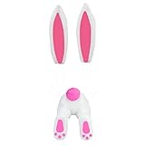 Osterkranz mit Hase Osterhase Kranz Osterkranz mit Hasen Hintern und Ohren Osterkranz Tür Basteldekoration Kaninchenform Girlande Wandkranz Türkranz Osterdeko Bunny Butt Plüschkranz (c-B, One Size)