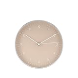 LUUK LIFESTYLE Moderne Quarz Wanduhr in skandinavischem Design mit geräuschlosem Uhrwerk, Sekundenzeiger und arabischen Ziffern, Wohnzimmer, Küche, Schlafzimmer, modern und dekorativ, Creme Beige