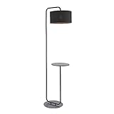 Merano Carrara Stehlampe Satinschwarze Farbe & schwarzer Stoff