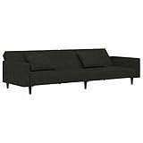 Gecheer Schlafsofa 2-Sitzer mit 2 Kissen Sofa Schlafcouch Bettsofa Sofabett Gästebett Couch Tagesbett Bettcouch Wohnzimmersofa Polstersofa Schwarz Samt