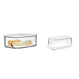Mepal – Käsedose Modula Weiß – 2000 ml Aufbewahrungsbox & Butterdose - weiß – für 250 g Butter – transparenter Deckel – passt genau in die Kühlschranktüre – spülmaschinenfest - Neue Version