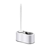 Toilettenbürste Toilettenbürstenhalter Haushalt Wandmontierte Toilettenschüssel Bürste Badezimmer WC Reinigungsbürste Silikon Abdeckung Gerät Regal WC-Bürsten Hochwertiges WC Bürsten (Color : Grigio