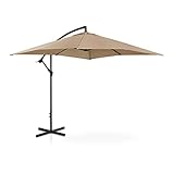 Uniprodo UNI-UMBRELLA-SQ250TA-N | Ampelschirm | Sonnenschirm | Taupe viereckig 250 x 250 cm neigbar | Gartenschirm | Terrassenschirm | Sonnenschutz für Balkon, Terrasse & Garten | Pendelschirm