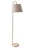Stehleuchte Stehlampe Standleuchte Metal Floor Lamp Fabric Lampshade Floor Light Tall Pole Gold Light With Marble Base For Living Room Bedroom Office Standlampe Wohnzimmer ( Color : White , Size : 42*