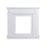 Rebecca Mobili dekorative Kaminumrandung, weiße Kaminkonsole, aus Holz, im klassischen Stil, für Wohnzimmer – Maße: 100 x 109 x 26 cm (HxLxB) - RE4800