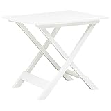 BULANED Gartentisch Klappbar, Balkonmöbel, Wetterfest, Garten Tisch, Balkontisch, Terrassentisch, Gartenmöbel, Garten Tisch, Tisch Für Garten, Weiß 79 x 72 x 70 cm Kunststoff
