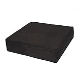 Kissen & more Orthopädisches Stuhlkissen 40x40x10cm, Sitzkissen gegen Rücken- und Steißbeinschmerzen aus Gelschaum. Für Stuhl, Auto, Bank, Rollstuhl. Sitzerhöhung schwarz mit Kunstleder