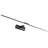 Klighten LED Spiegelleuchte Badezimmer 24W 1170LM Kaltes Weiß 6000K, 180° Rotation, IP44 Wasserdicht Spiegellampe Bad, Nicht Dimmbare Badleuchte Wandbeleuchtung 80CM (Schwarz)