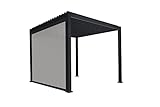 Weide Sonnenrollo Lamellendach für Alu-Pavillon Weide und Sorara Mirador, Pergola, Sonnenschutz, Sichtschutz (4 M, Schwarz)