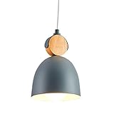 Eisen-Holz-Kronleuchter im Vintage-Stil, kreative Farb-Hängelampen-Lampenschirm, Einzelkopf-Pendelleuchte mit E27-Schraube, Dekorationsleuchten for Wohnzimmer und Schlafzimmer Lampe ( Color : Natural