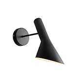 TQMPFCD Schwarz lackierte Lampenkörper-Wandleuchten, kreatives Design, Eisenmaterial, Lampenkörper-Wandleuchte für den Innenbereich, geeignet für Wohnzimmer, Schlafzimmer, Nachttisch-Wandleuchten