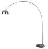 BPILOT Stehlampe Edelstahl-Stehlampe, Gebogene Stehleuchte Mit Metallkuppel-Lichtschirm, Schwarzer Marmorsockel, Verstellbar Für Schlafzimmer Wohnzimmer Leselampe (Size : 180 * 210cm)