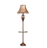 Stehleuchte Stehlampe Standleuchte Vintage Resin Stehlampe Antike Stehlampe Mit Stoffschirm Klassische E27-Sockel-Stehleuchte Für Wohnzimmer Standlampe Wohnzimmer (Color : B, Size : Dimmer switch)