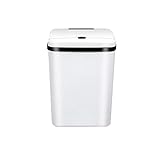 Woodey 15L Smart Mülleimer Haushalt USB-Ladelicht Energie Mülleimer Atik Induktions-Mülleimer mit Deckel Küchen-Badezimmer-Mülleimer (Color : Black) liuguifeng (Color : Bianco)