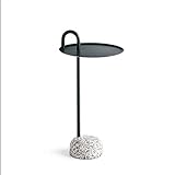 Rustikaler Beistelltisch Kleiner Beistelltisch aus Metall, runde Bistrotische for drinnen und draußen, tragbarer Couchtisch, Nachttisch, rost- und wetterbeständig Runde Akzenttabelle (Color : Groen)