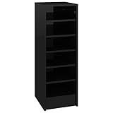 FAMIROSA Schuhschrank Hochglanz-Schwarz 31,5x35x90 cm Spanplatte