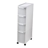 KAMPCO Kleiner Badezimmer-Aufbewahrungs-Eckschrank, schmaler Waschbecken-Organizer mit Schubladen und Rollen, Toilettenpapier-Organizer-Schrank