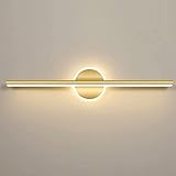 LED-Spiegel-Frontlampen, moderne Badezimmer-Waschtischleuchte, Waschraum-Make-up-Spiegelleuchten, Badezimmer-Wandbeleuchtung aus goldenem Metall (Farbe: weißes Licht, Größe: 60 x 13 cm)