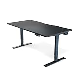 LeetDesk Gaming Tisch (Classic) 160 x 80 cm - Schwarz - Elektrisch Höhenverstellbarer Schreibtisch - Computertisch - Ergonomisch - Minimalistisch