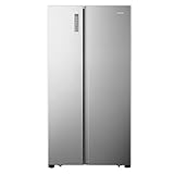 Hisense RS677N4BID Side by Side Kühl-Gefrierkombination/Inverter-Kompressor/Flaschenablage/FreshZone/Gemüsefach/Kühlteil 334 l/Gefrierteil 185 l/ 41 dB/ 247 kWh/Jahr, Grau