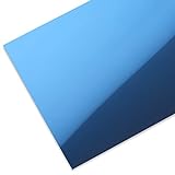 Modulor Polystyrol Spiegel, farbig, glatt, eisblau verspiegelt/schwarz matt 1 x 250 x 500 mm