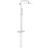 GROHE Vitalio Joy 230 - Duschsystem mit Thermostatarmatur (Wandmontage, langlebig, Sicherheitssperre bei 38°C , Antikalk- System), chrom, 26365000